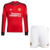 Conjunto (Camiseta+Pantalón Corto) Manga Larga Manchester United Primera Equipación 23-24 - Niño